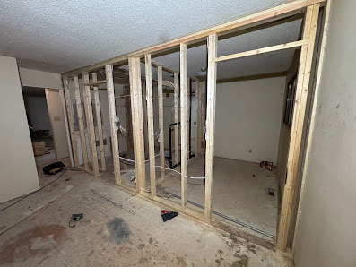 Residential basement framing in progress