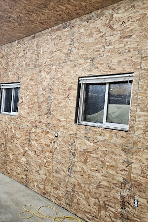 Exterior wall sheathing and windows