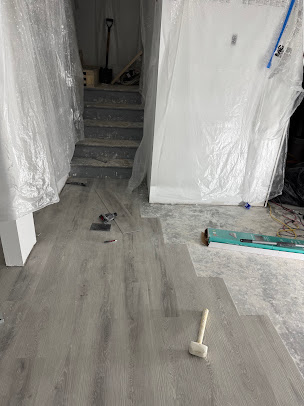Flooring installation through a hallway