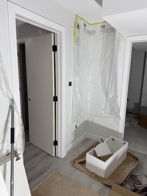 Bright finished interior doorway
