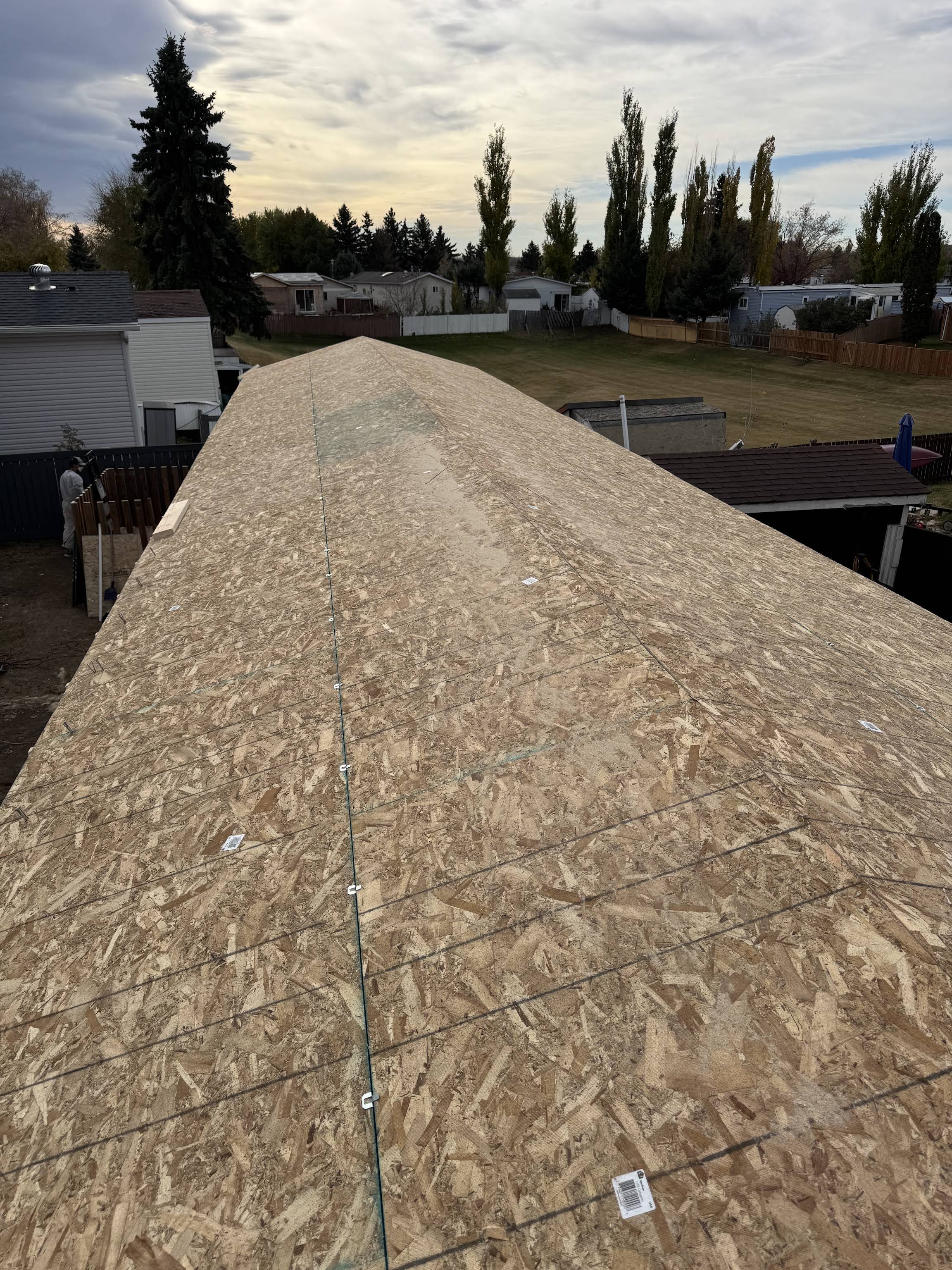Residential roof framing work