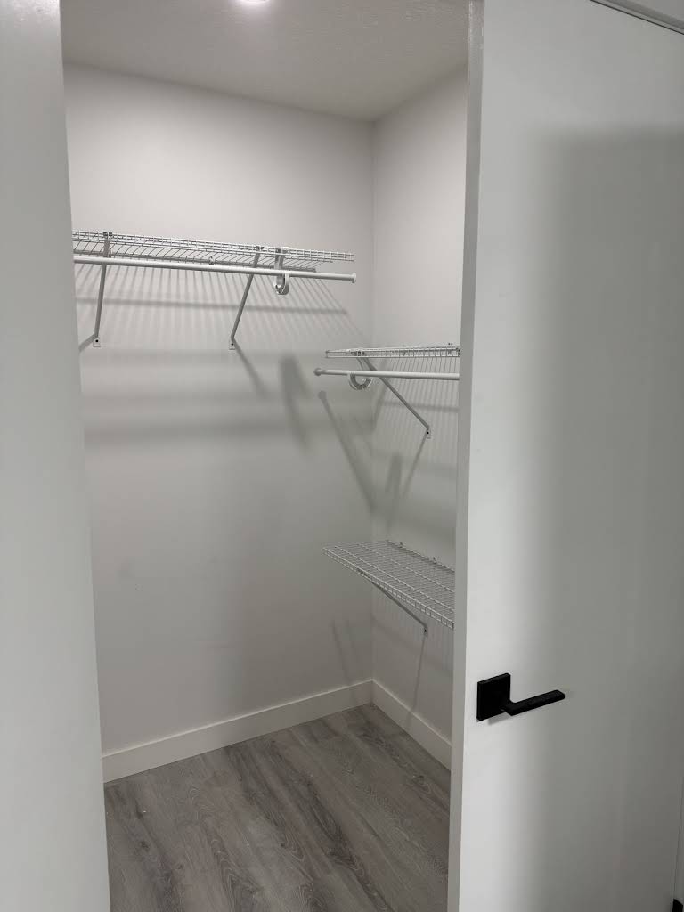 Finished storage closet interior